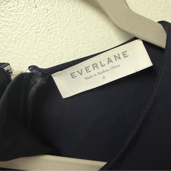 Everlane Japanese Go Weave Back Zip Dark Navy Dress Size 8 - Picture 3 of 5